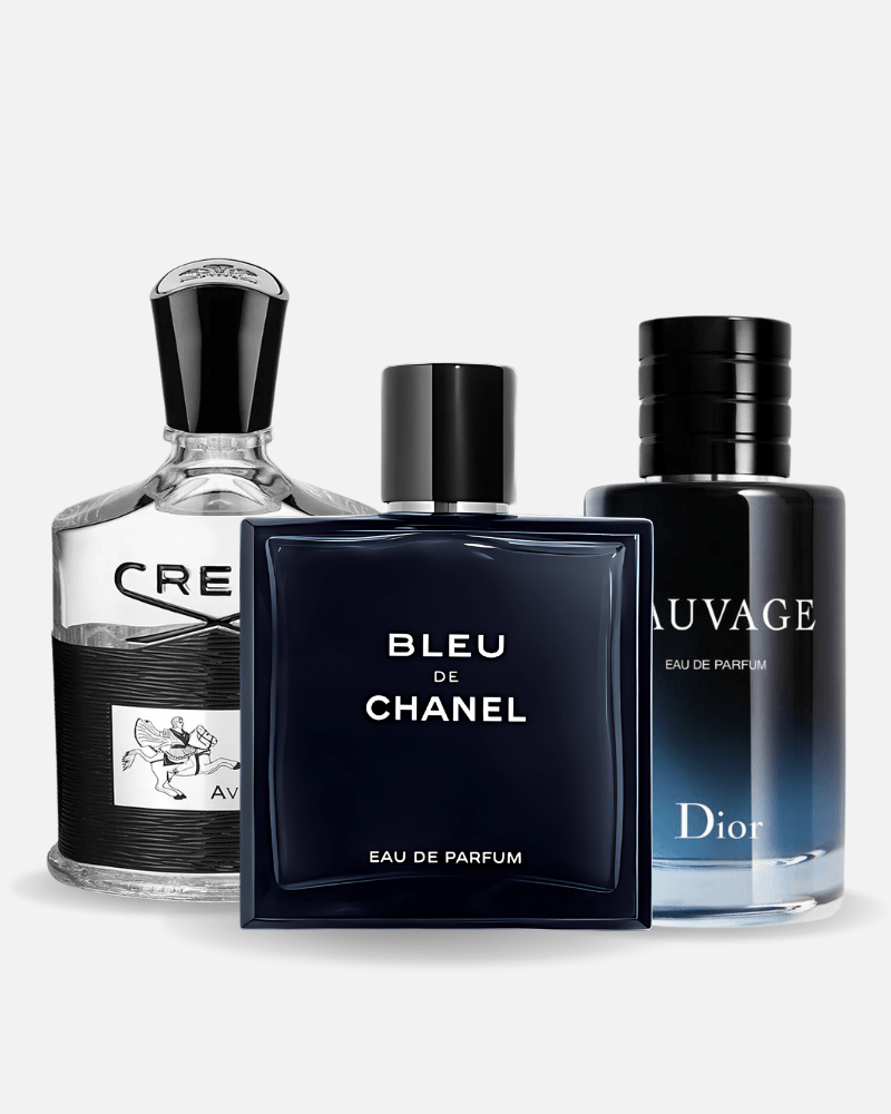 Set di 3 profumi: Creed AVENTUS, BLEU DE CHANEL, Dior SAUVAGE 100ml