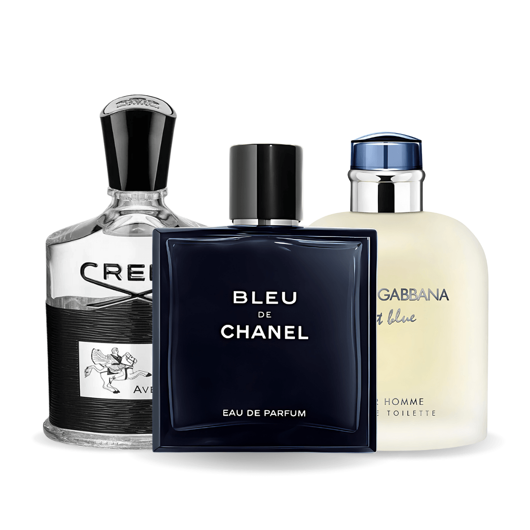 Combo de 3 Perfumes: Bleu de Chanel, Creed Aventus, Light Blue Dolce Gabbana 100ml