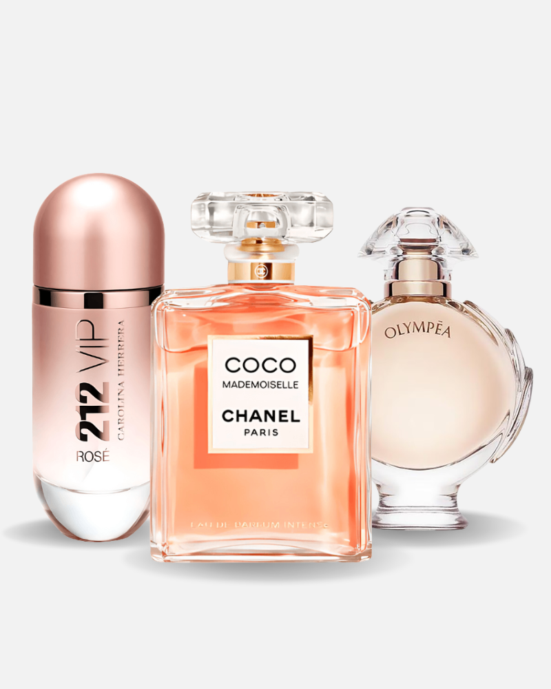 Set di 3 profumi: Carolina Herrera 212 VIP ROSÉ, Paco Rabanne OLYMPÉA e Chanel COCO MADEMOISELLE