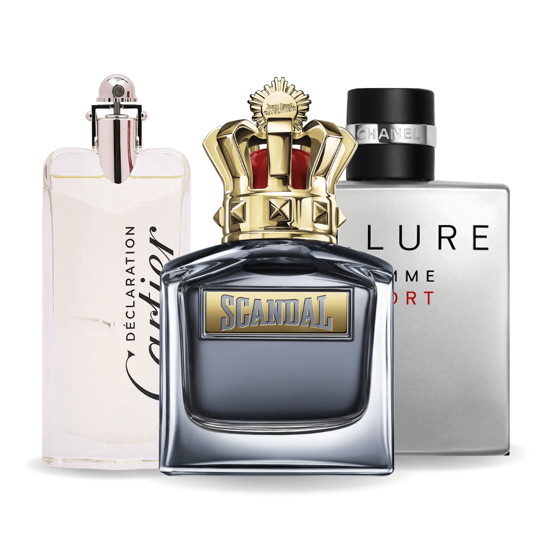 Combo de 3 Perfumes: Allure Homme Sports, Jean Paul Gaultier Scandal, Cartier Declaration 100ml
