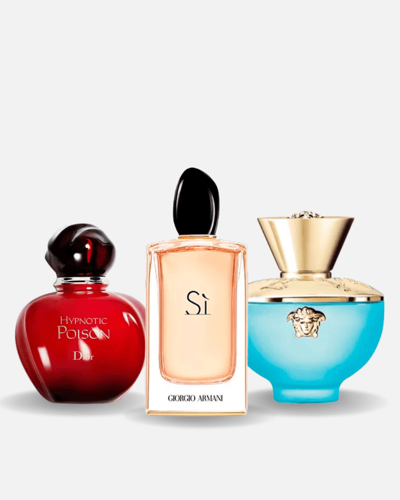 Set di 3 profumi: Dior HYPNOTIC POISON, Giorgio Armani SÌ e Versace DYLAN TURQUOISE 100ml