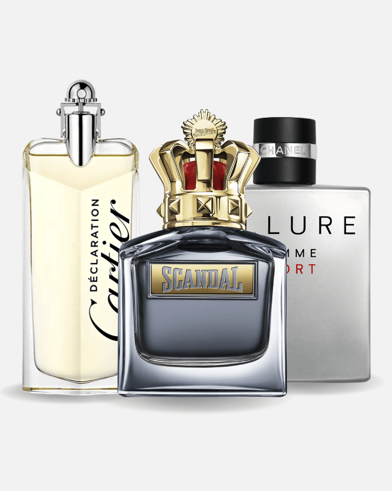 Set di 3 profumi: Allure Homme Sports, Jean Paul Gaultier Scandal, Cartier Declaration 100ml