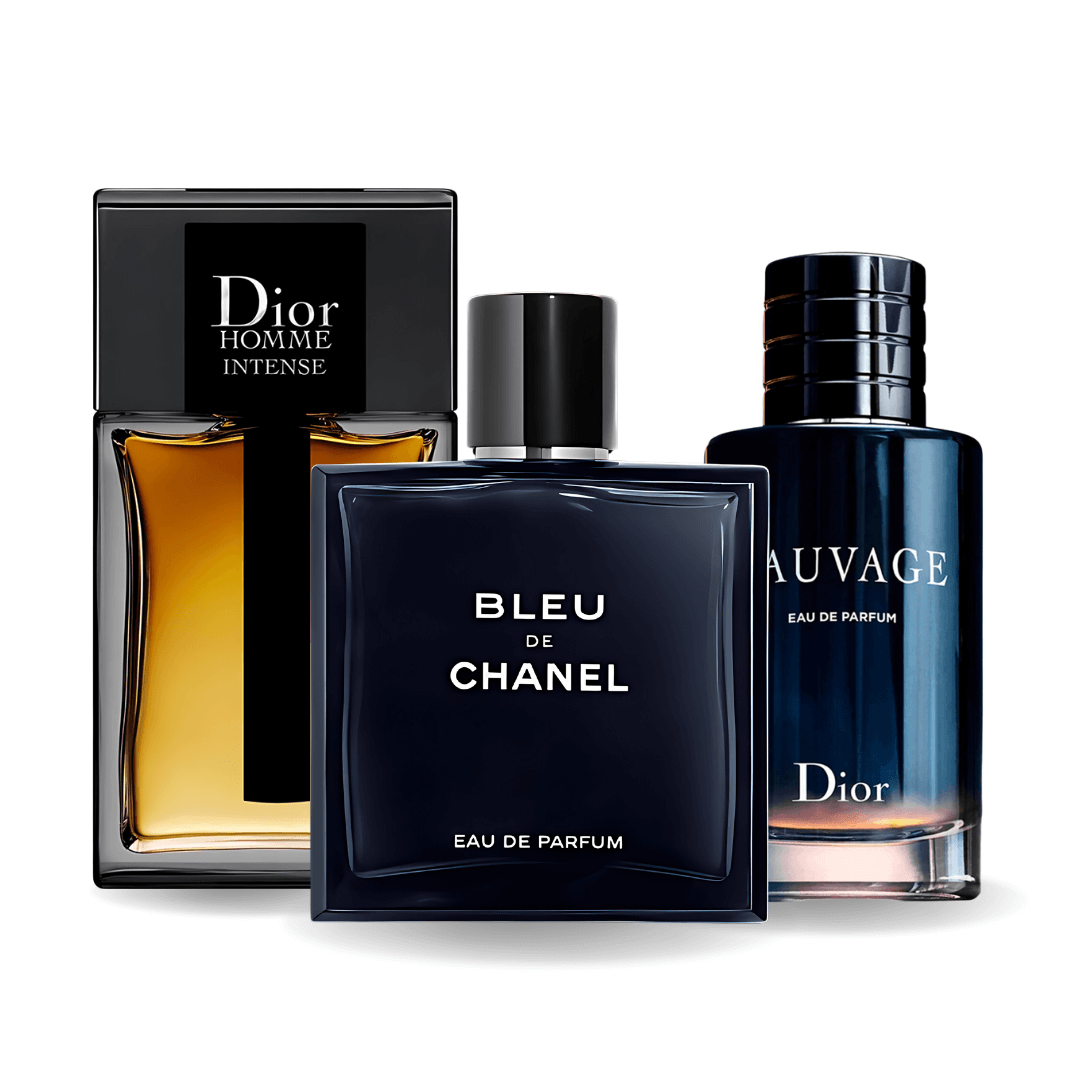 Combo de 3 Perfumes: Sauvage Dior, Bleu de Chanel, Dior Homme Intense 100ml