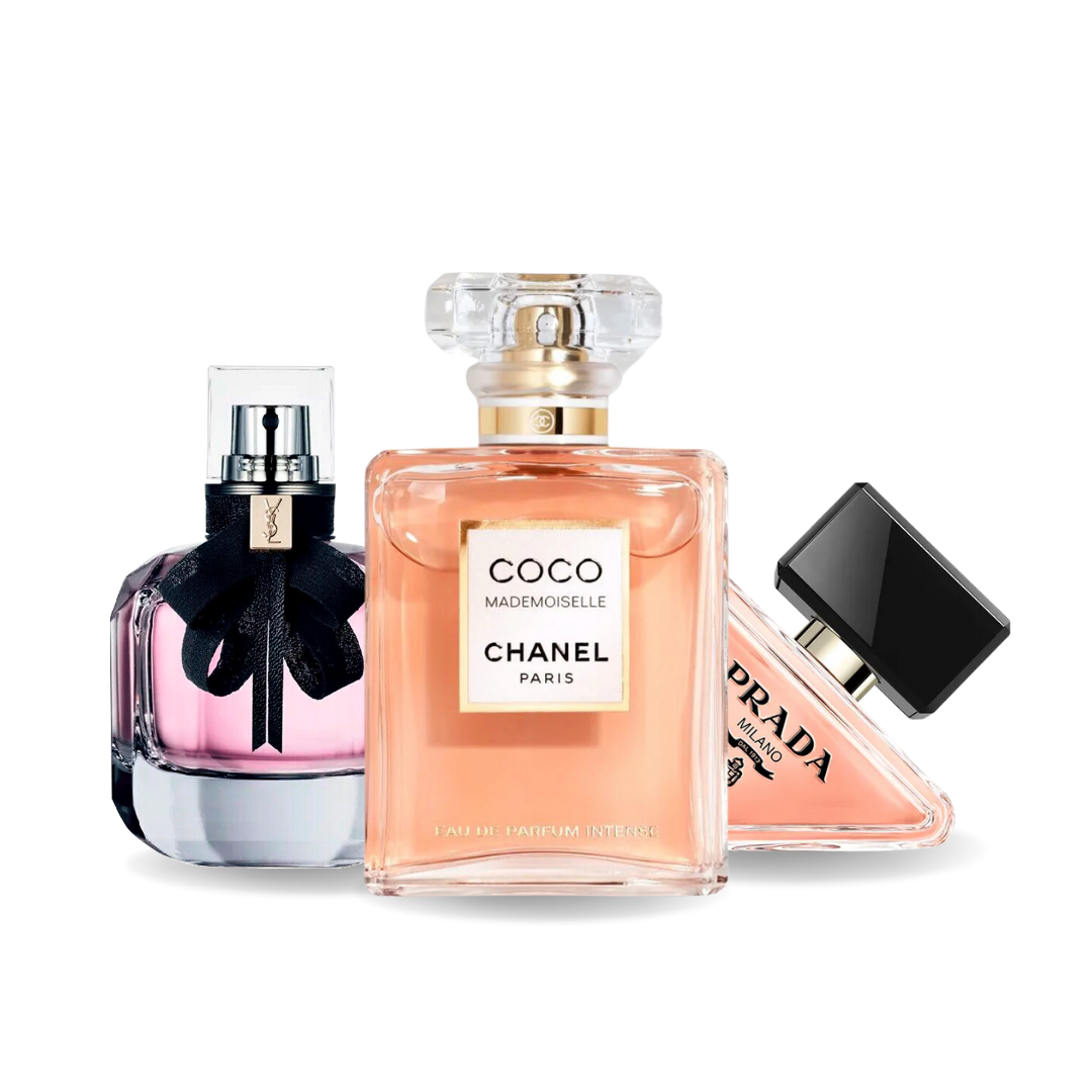 Combo de 3 Perfumes: Prada Prada PARADOXE, COCO MADEMOISELLE, MON PARIS 100ml